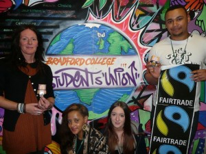 Bradford College Student Union members with the mini marchers