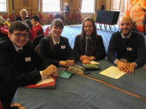 Benedict, Isobel, Marienne and Jack Tunnecliff taking Fairtrade forward at St. Mary's