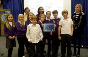 Carleton Primary School receive their Fairtrade in Yorkshire School Award.