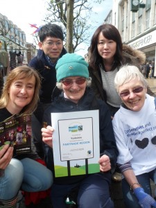 Fairtrade supporters in York celebrate the renewal of Yorkshire's Fairtrade Region status.