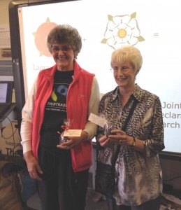 Margaret Rand of Fairtrade Morecambe and Lancaster with Kathryn Tissiman of Fairtrade York.