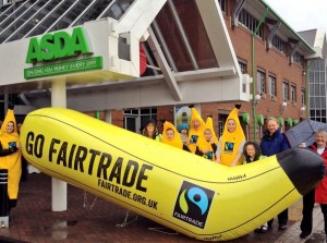 A slightly soggy bunch of bananas a-peel to ASDA for better bananas