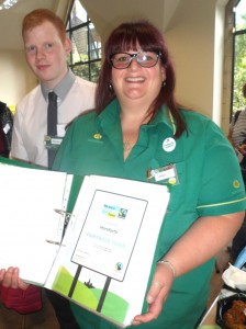 Matthew Temple, Duty Manager and Sarah Marston, Community Champion of Horsforth Morrisons.