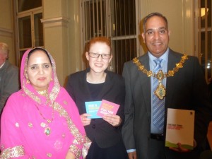 The Deputy Mayoress of Calderdale, Holly Lynch MP and the Mayor of Calderdale