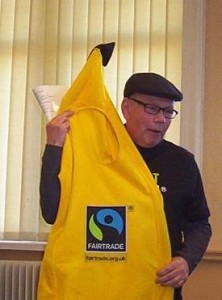 Peter talking about Fairtrade to Batley Poets.
