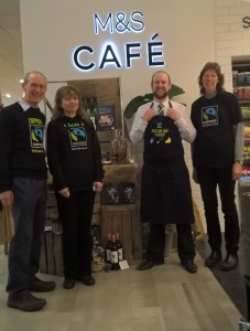 Chris Farren with Karen, Anna and Mike at Fairtrade Display